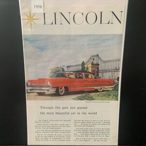 Vintage 1956 Lincoln Premiere Four Door Sedan Ad Advertisement
